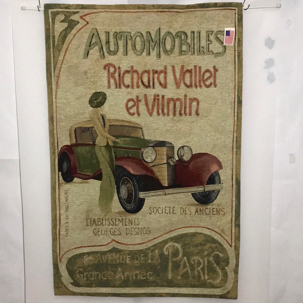 VTG FABRICE de VILLENEUVE Automobiles Richard Vallet et Vilmin Wall Hanging